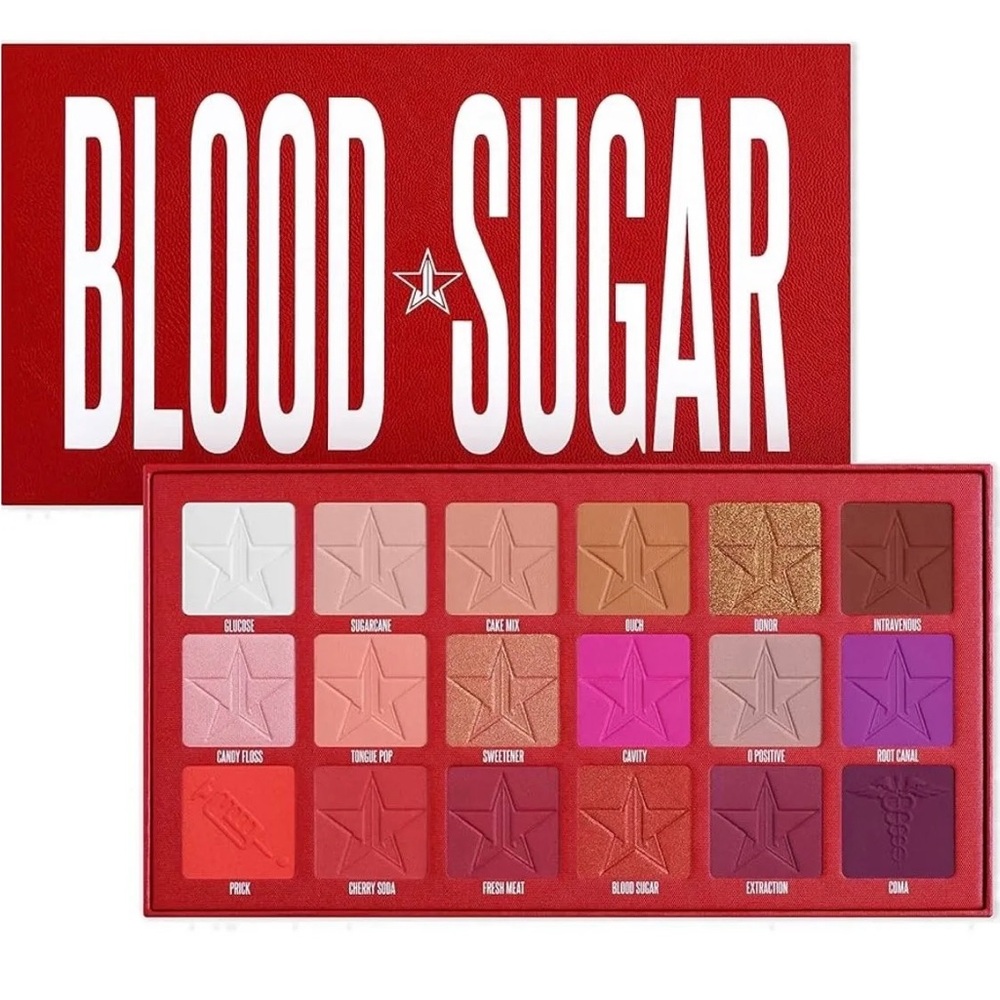 Jeffree Star Red and Pink Eyeshadow Palette Vibrant Makeup